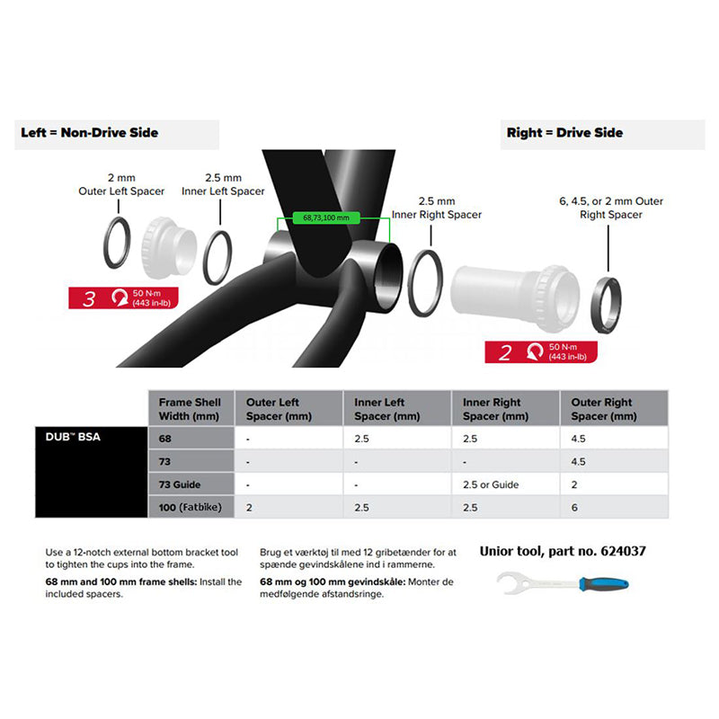 SRAM Bottom bracket DUB BSA 100 mm