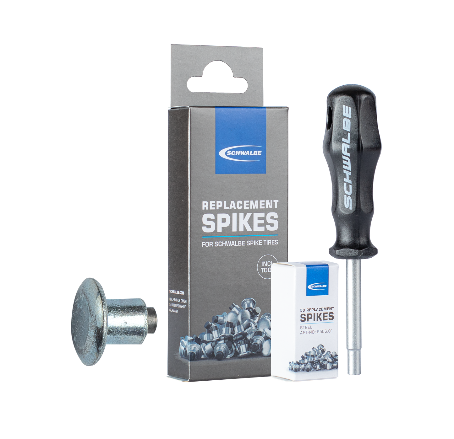 SCHWALBE Steel spikes and tool