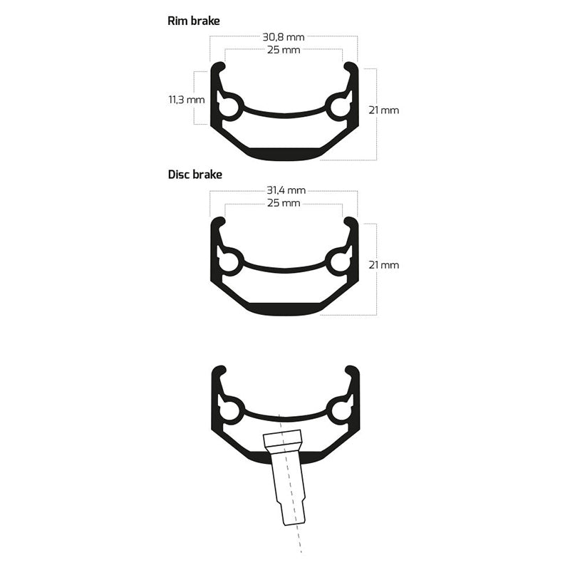 RYDE Rim Andra 40 26" Inside width: 25
