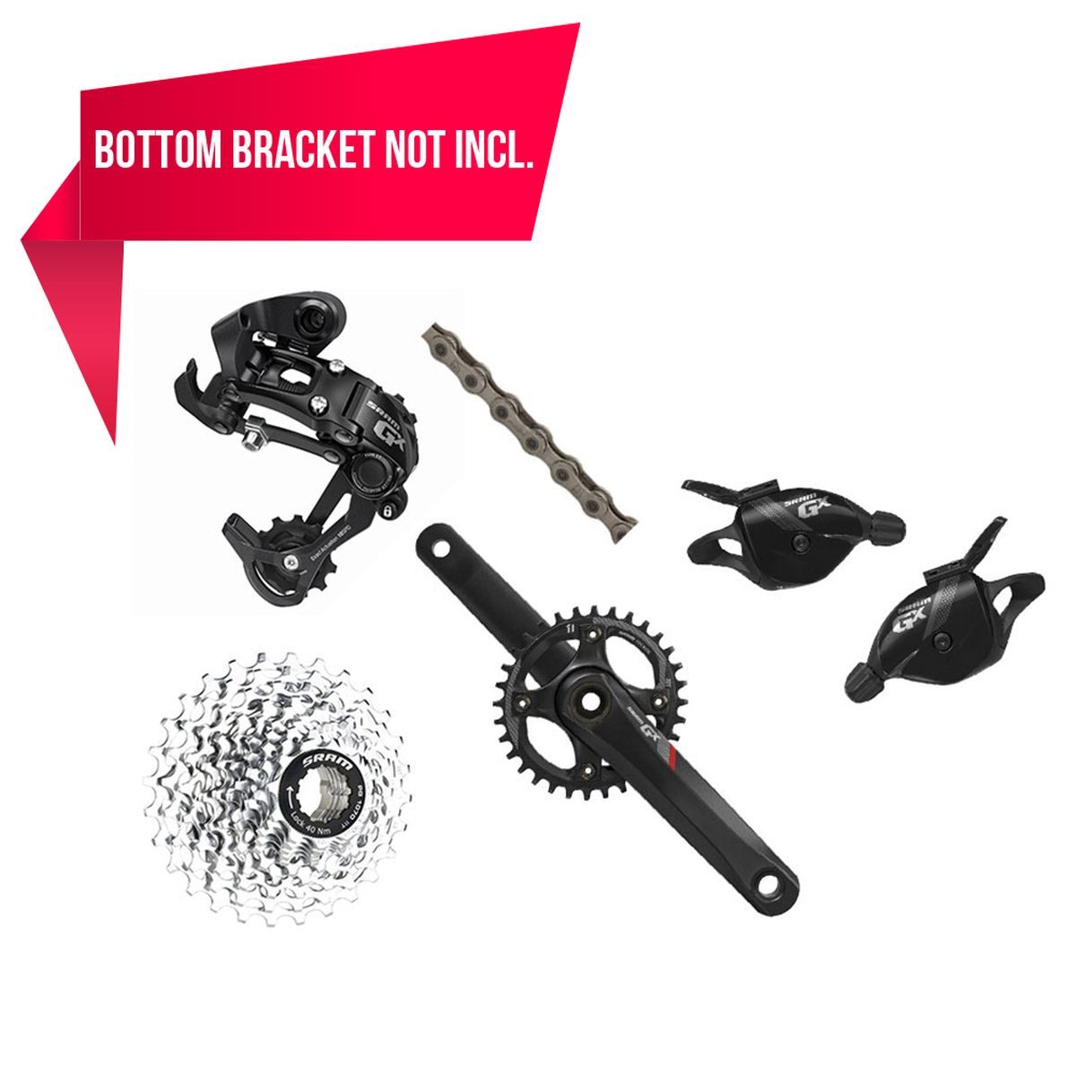 SRAM Groupset, MTB GX GX GXP, 2x10 speed