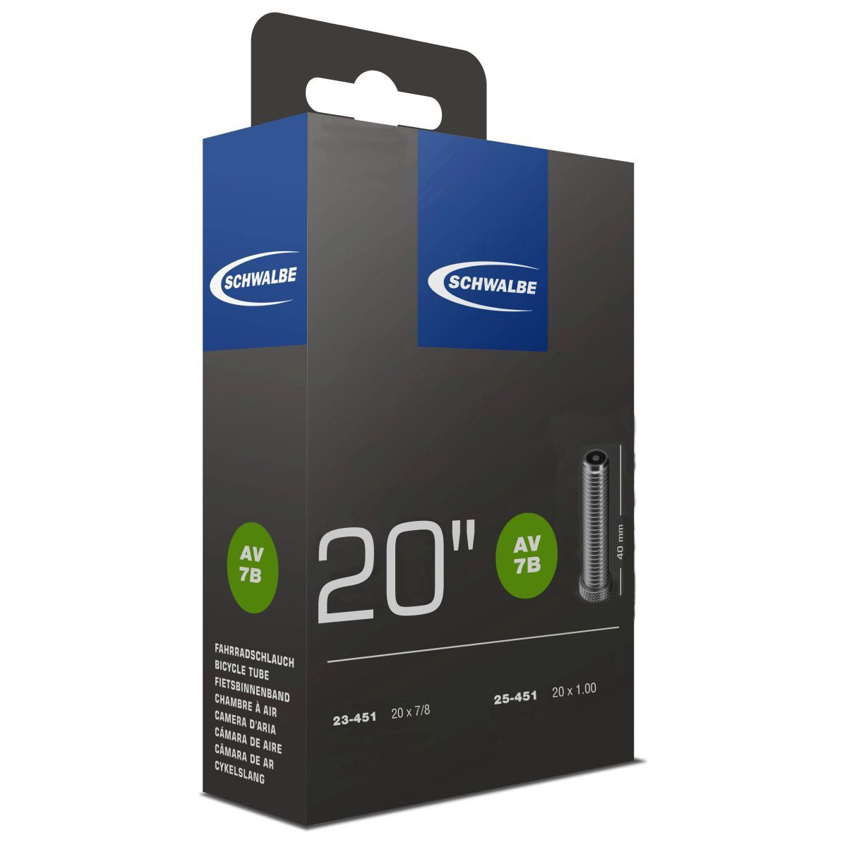 SCHWALBE AV7B (23-25x451) Schrader 40 mm