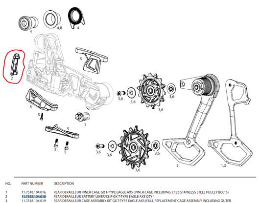 SRAM Spare part Battery lever/clip For