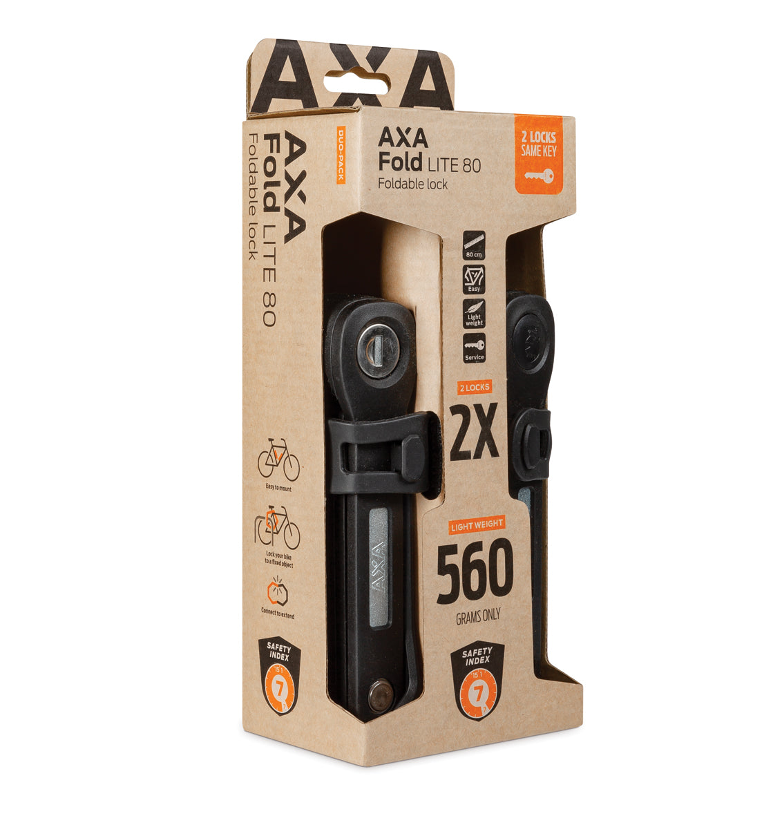 AXA Fold Lite 80 Duo Pack Foldable lock