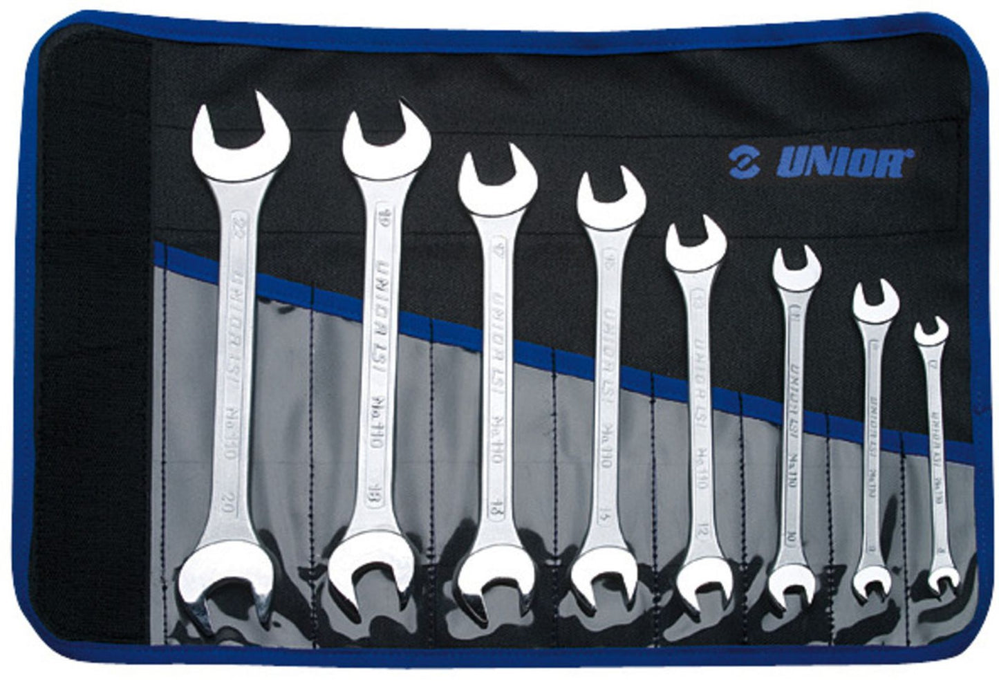 UNIOR Set of open end wrenches in bag