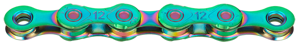 KMC Chain X12 Aurora Green WAXED 12